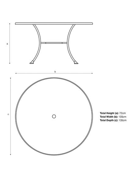 John Lewis Henley by KETTLER 6-Seater Round Garden Dining Table, Iron Grey - view 2, Iron Grey