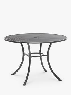 John Lewis Henley by KETTLER 4-Seater Round Garden Dining Table, 110cm, Iron Grey, Iron Grey