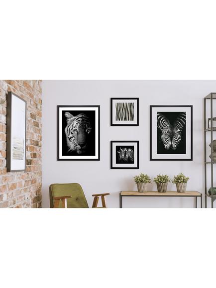 Brookpace Lascelles Tiger Framed Print & Mount, 81 x 65.5, Black/White - view 2, Black/White