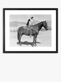 Brookpace Lascelles Dog On Horseback Framed Print & Mount, 45 x 55.5cm, Black/White, Black/White