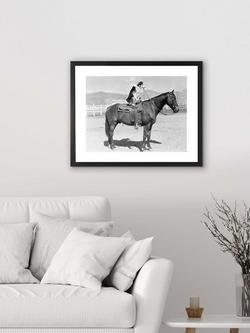 Brookpace Lascelles Dog On Horseback Framed Print & Mount, 45 x 55.5cm, Black/White - view 2, Black/White
