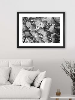 Brookpace Lascelles Umbrellas Framed Print & Mount, 65.5 x 85.5, Black/White - view 2, Black/White