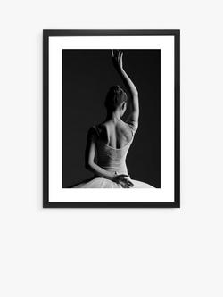 Brookpace Lascelles Ballerina Pose Framed Photographic Print & Mount, 86 x 66cm, Black/White, Black/White