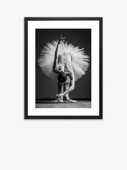 Brookpace Lascelles Ballerina Bow Framed Photographic Print & Mount, 86 x 66cm, Black/White, Black/White