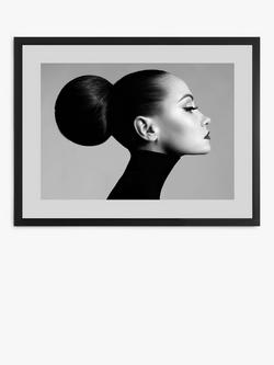 Brookpace Lascelles 'Bun Pose' Framed Print & Mount, 65.5 x 85.5cm, Black/White, Black/White