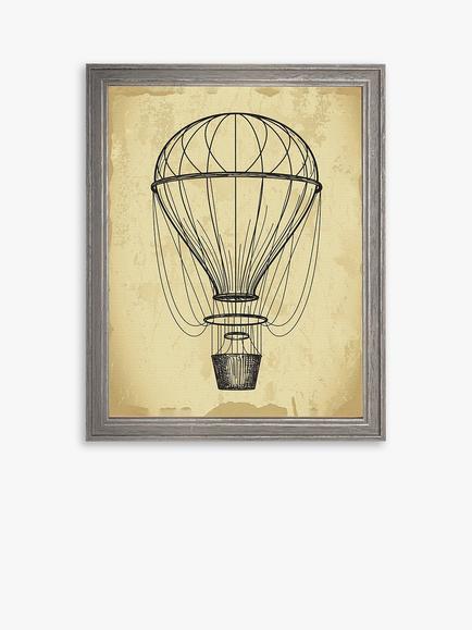 Brookpace Lascelles Air Balloon 'Travel III' Framed Print, 42 x 36cm, Brown, Brown