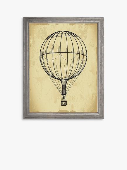 Brookpace Lascelles Air Balloon 'Travel IV' Framed Print, 42 x 36cm, Brown, Brown