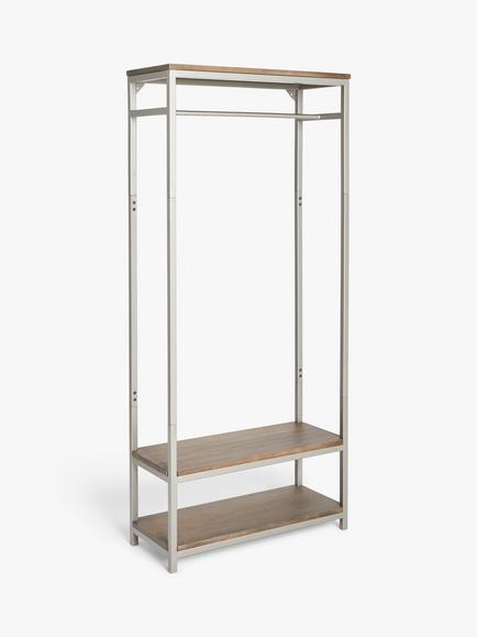 John Lewis Restoration Clothes Rail with Shelves, Antique Grey, Antique Grey