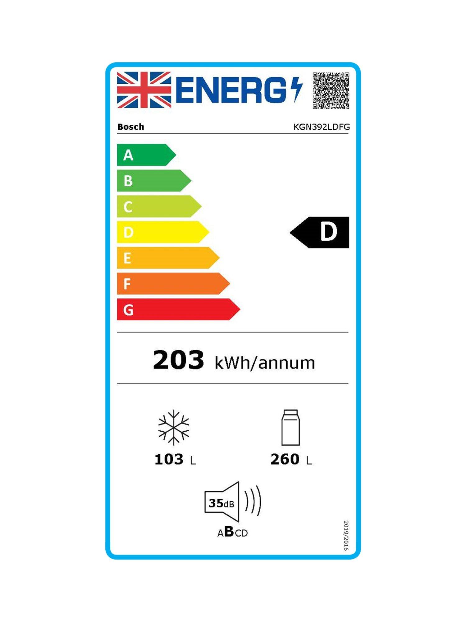 This item is rated D for energy efficiency on a scale from A (most efficient) to G (least efficient).