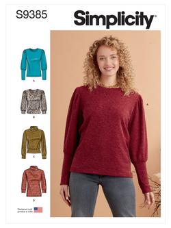 Simplicity Women's Tops Sewing Pattern, 9385, 