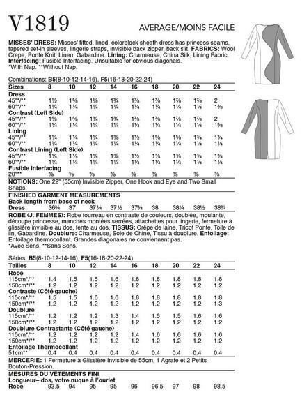 Vogue Misses' Sheath Dress Sewing Pattern, V1819 - view 2, 