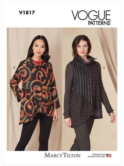 Vogue Misses' Asymmetric Jacket Sewing Pattern V1817, 