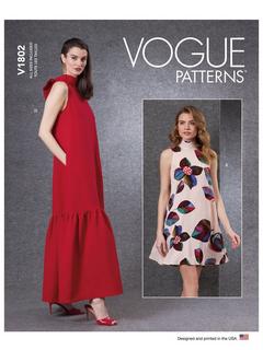 Vogue Misses' Sleeveless Pullover Dress Sewing Pattern V1802, A