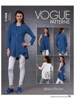 Vogue Misses' Tunic Top & Cardigan Sewing Pattern V1808, 