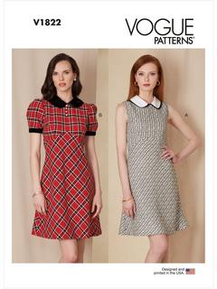 Vogue Misses' Peter Pan Collar Mini Dress Sewing Pattern V1822, F5