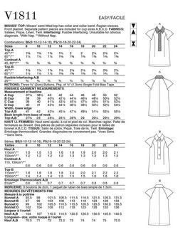 Vogue Misses' Vest Sewing Pattern V1811 - view 2, 
