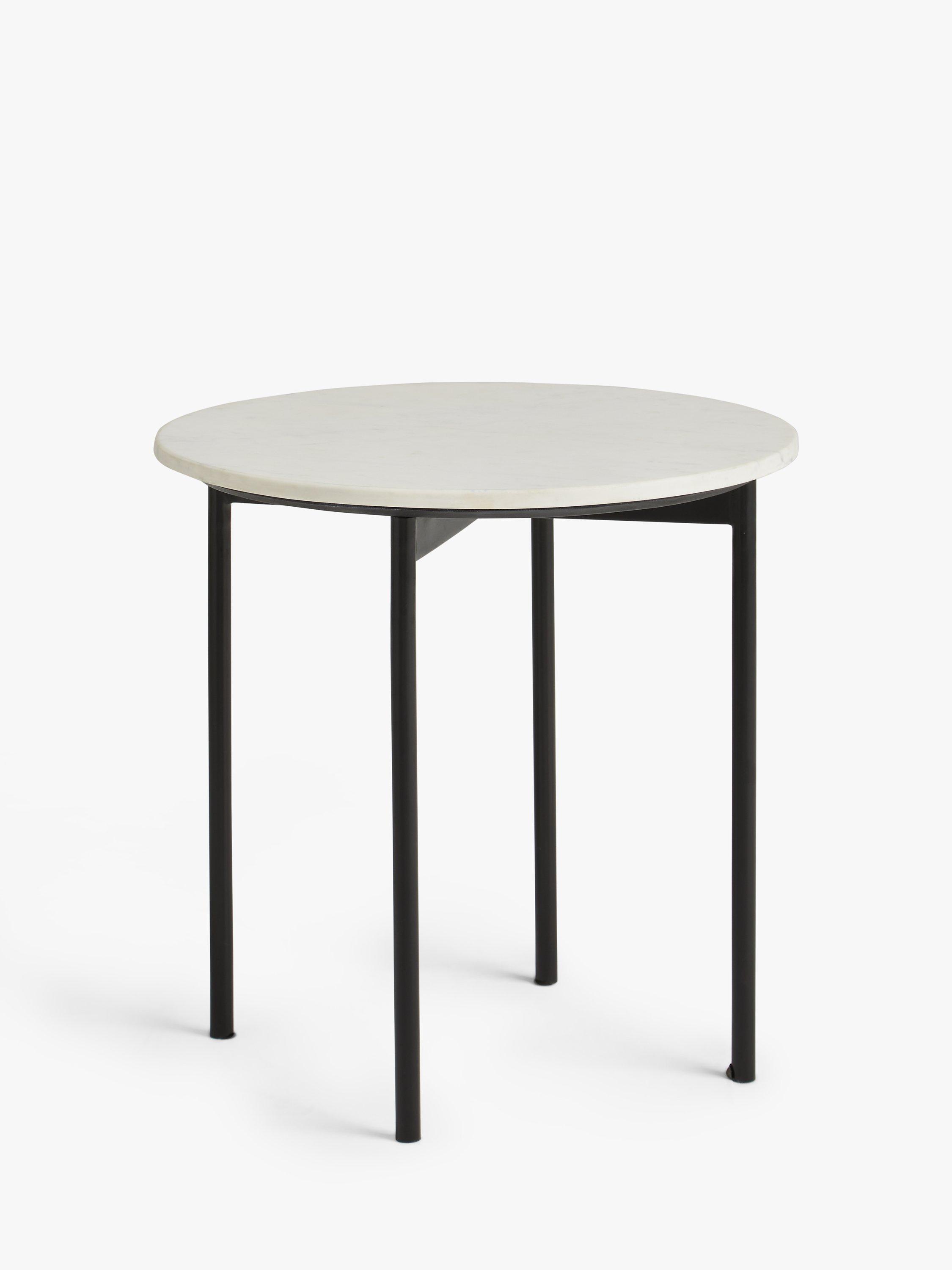 John Lewis Goa Marble Side table, White
