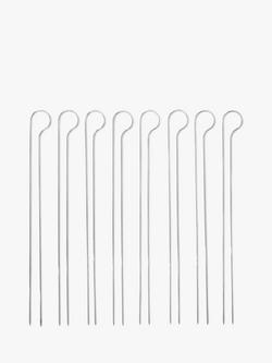 Weber Steel BBQ Dual-Pronged Skewer Set, 8 Piece, Silver