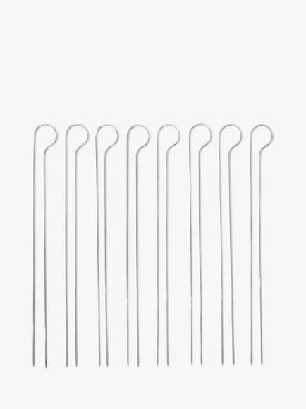 Weber Steel BBQ Dual-Pronged Skewer Set, 8 Piece, Silver
