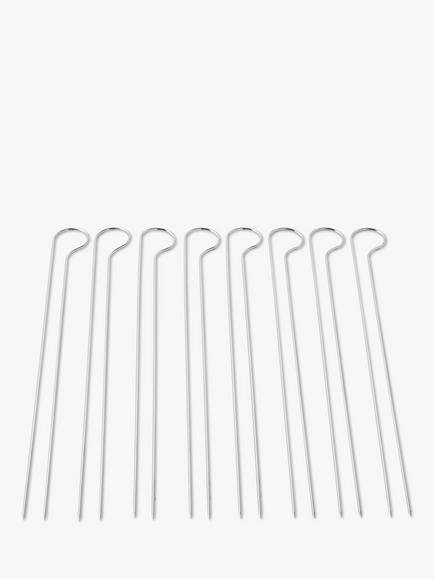 Weber Steel BBQ Dual-Pronged Skewer Set, 8 Piece - view 2, Silver