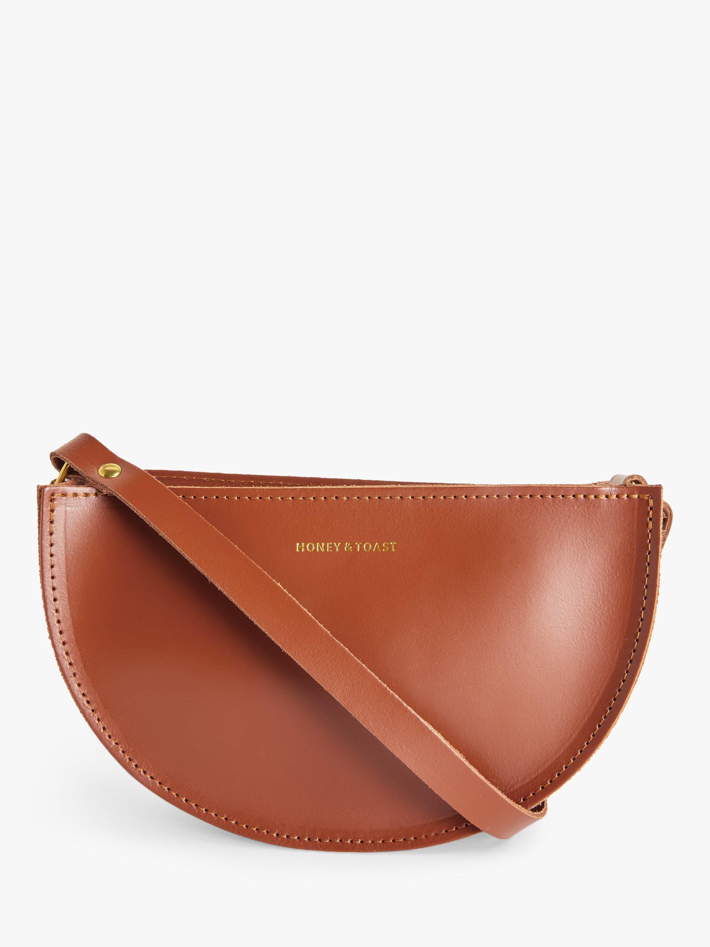 Honey & Toast Half Moon Leather Shoulder Bag, Tan