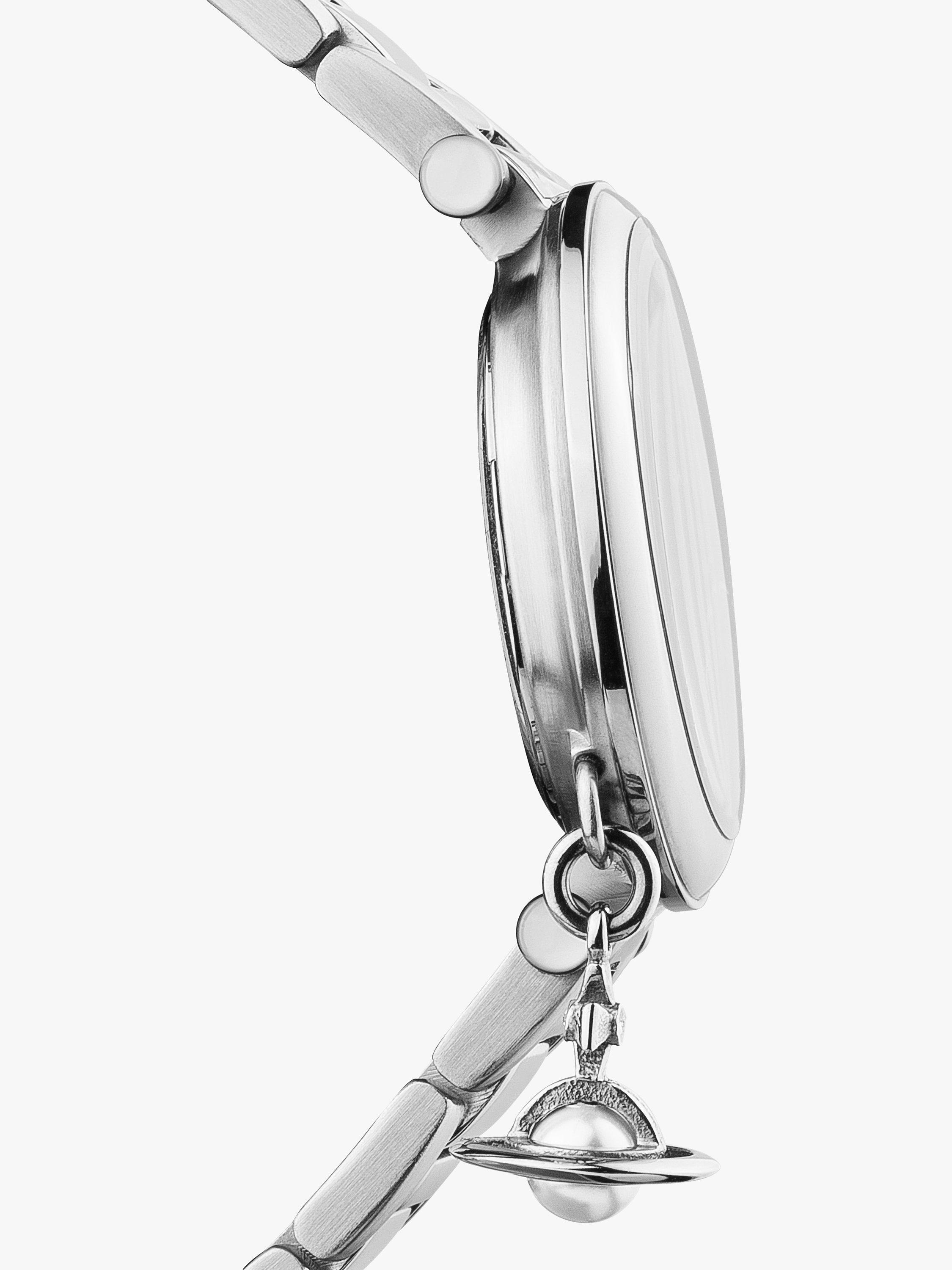Product image 2 of 3, which shows Vivienne Westwood Women's Mother Orb Bracelet Strap Watch, Silver/Mother of Pearl VV006PSLSL