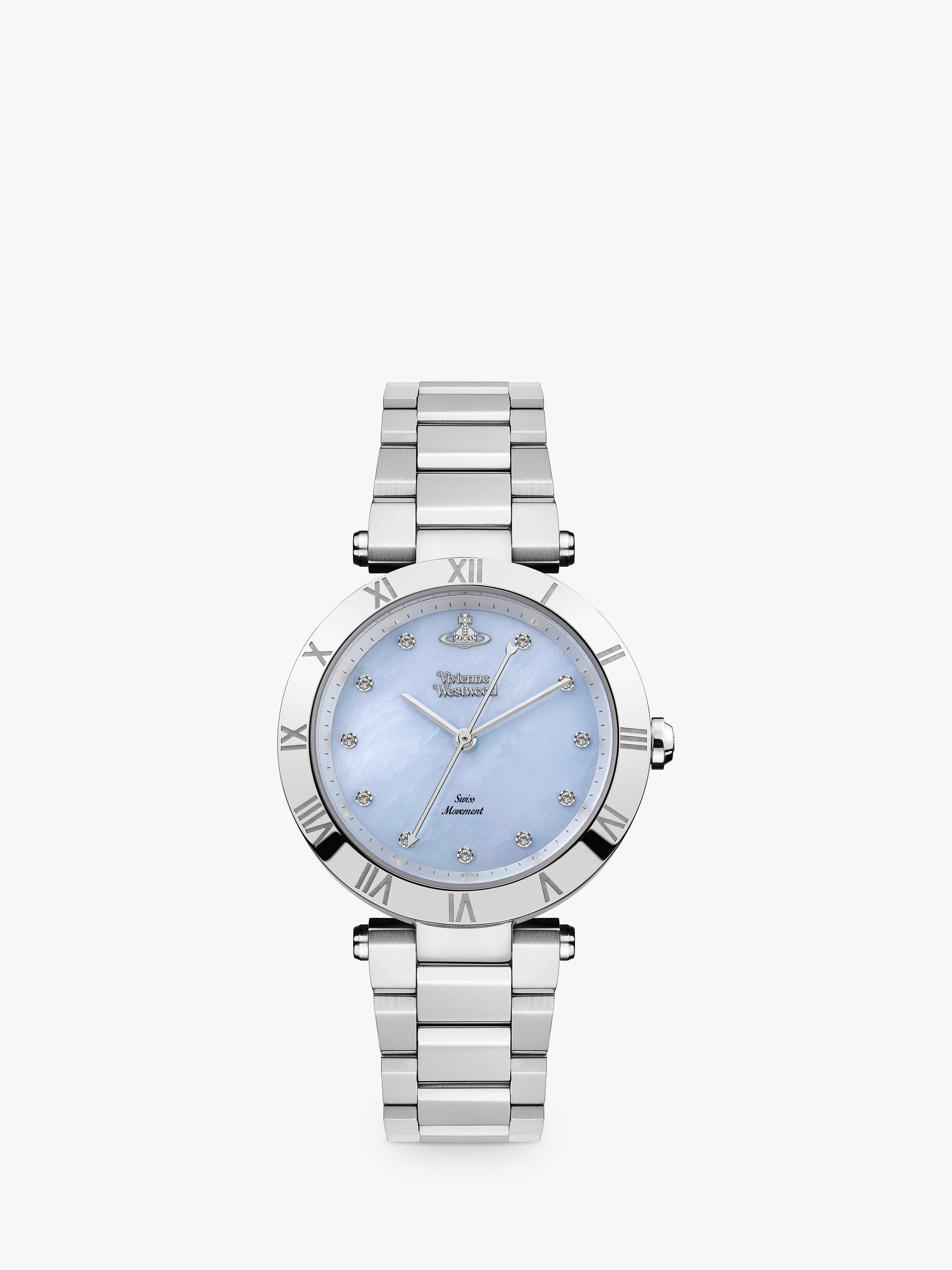 Product image 1 of 4, which shows Vivienne Westwood VV206BLSL Women's Montagu Bracelet Strap Watch, Silver/Blue