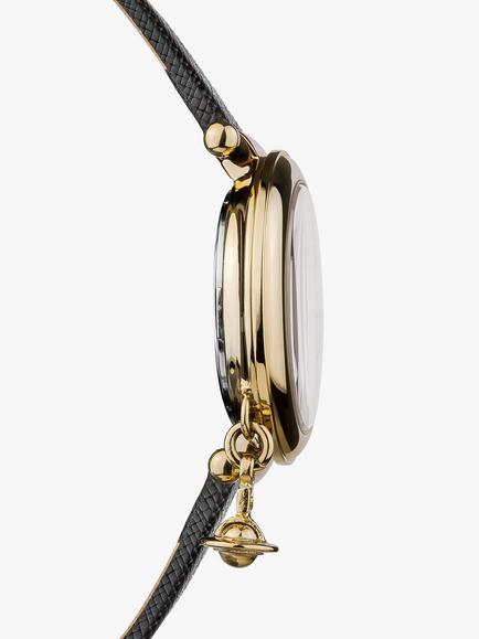 Vivienne Westwood Women's Orb Heart Leather Strap Watch - view 2, Black VV006GDBLK