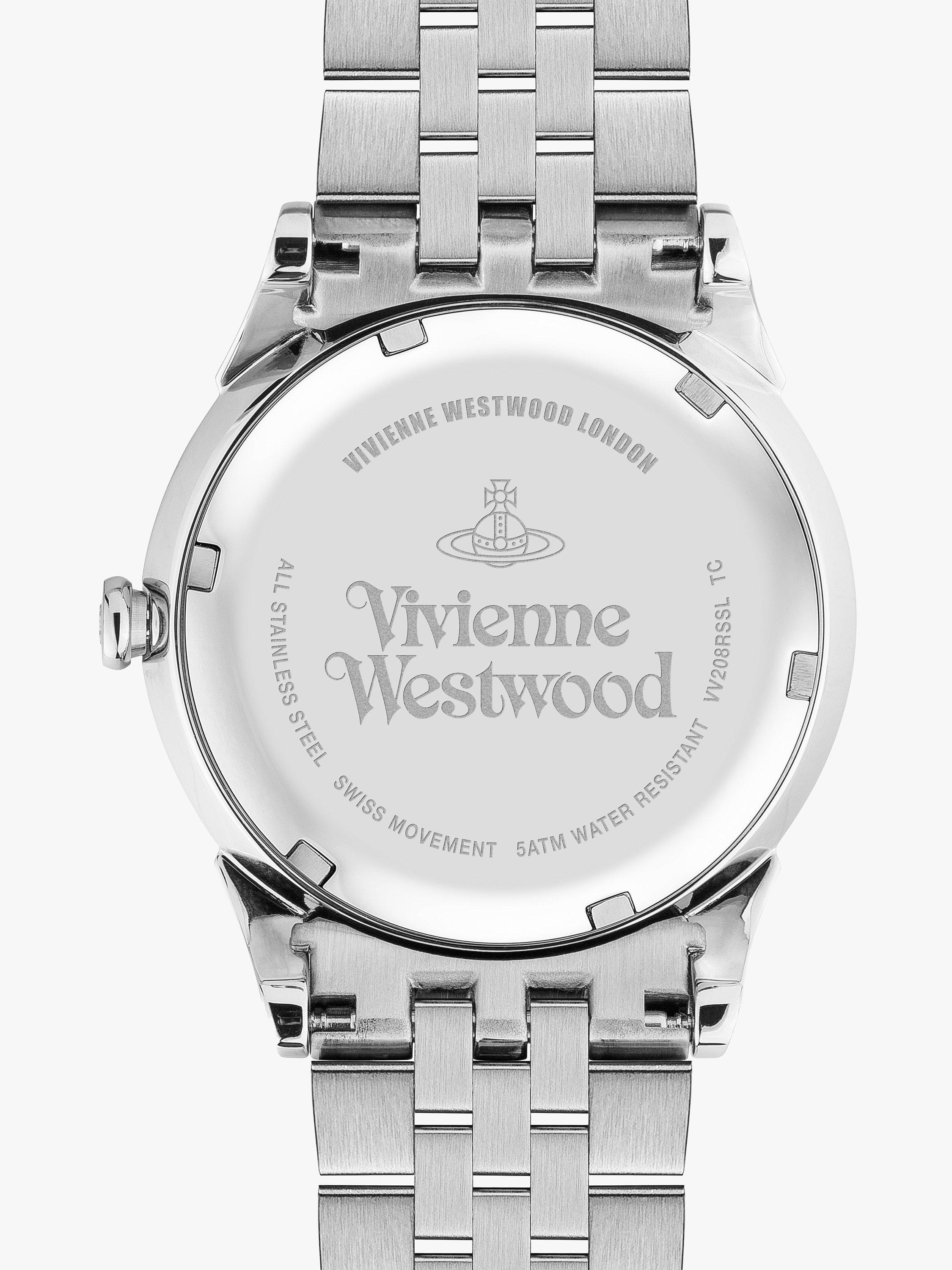 Product image 3 of 3, which shows Vivienne Westwood Women's The Wallace Swarovski Crystal Two-Tone Bracelet Strap Watch, Silver VV208RSSL