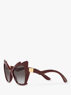 Dolce & Gabbana DG616632 Women's Cat's Eye Sunglasses, Bordeaux - view 2, Bordeaux
