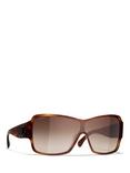 CHANEL CH5449 169 Women's Rectangular Sunglasses, Havana