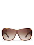 CHANEL CH5449 169 Women's Rectangular Sunglasses, Havana