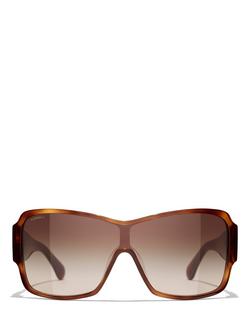 CHANEL CH5449 169 Women's Rectangular Sunglasses, Havana - view 2, Havana