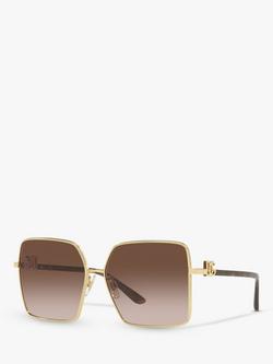 Dolce & Gabbana DG227902 Women's Square Sunglasses, Gold, 