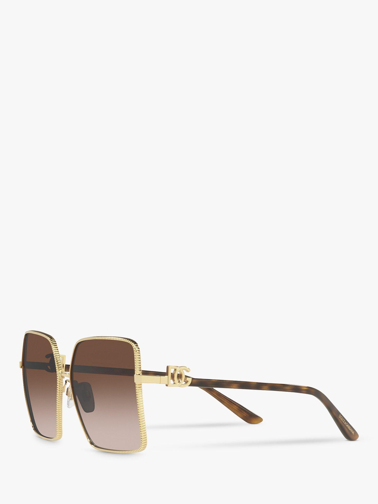 Product image 2 of 6, which shows Dolce & Gabbana DG227902 Women's Square Sunglasses, Gold