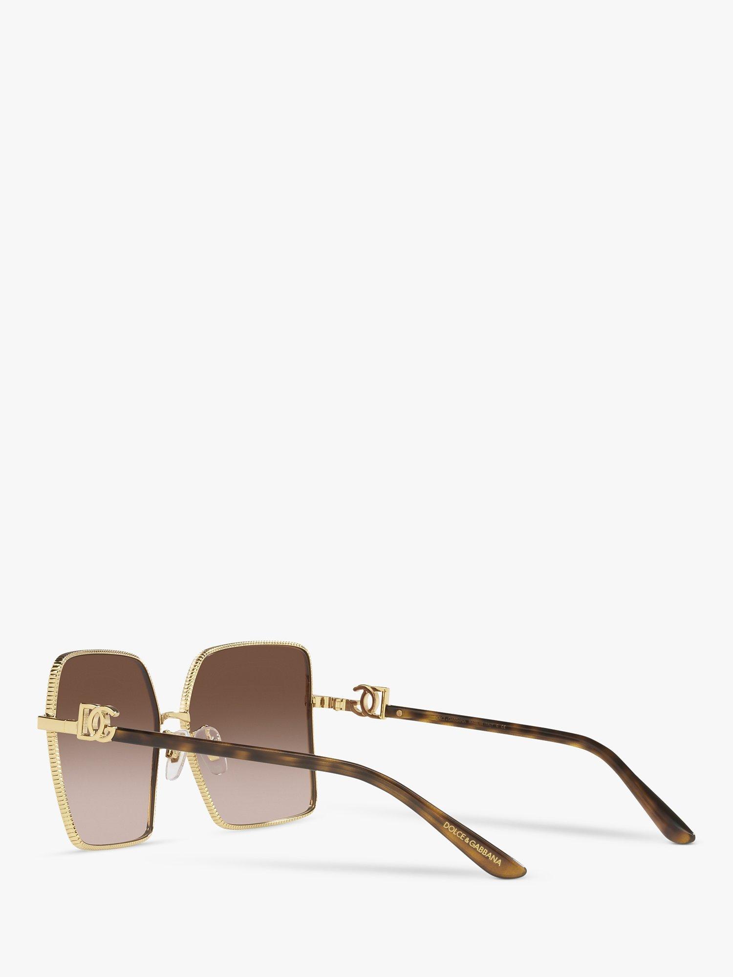 Dolce & Gabbana DG227902 Women's Square Sunglasses, Gold