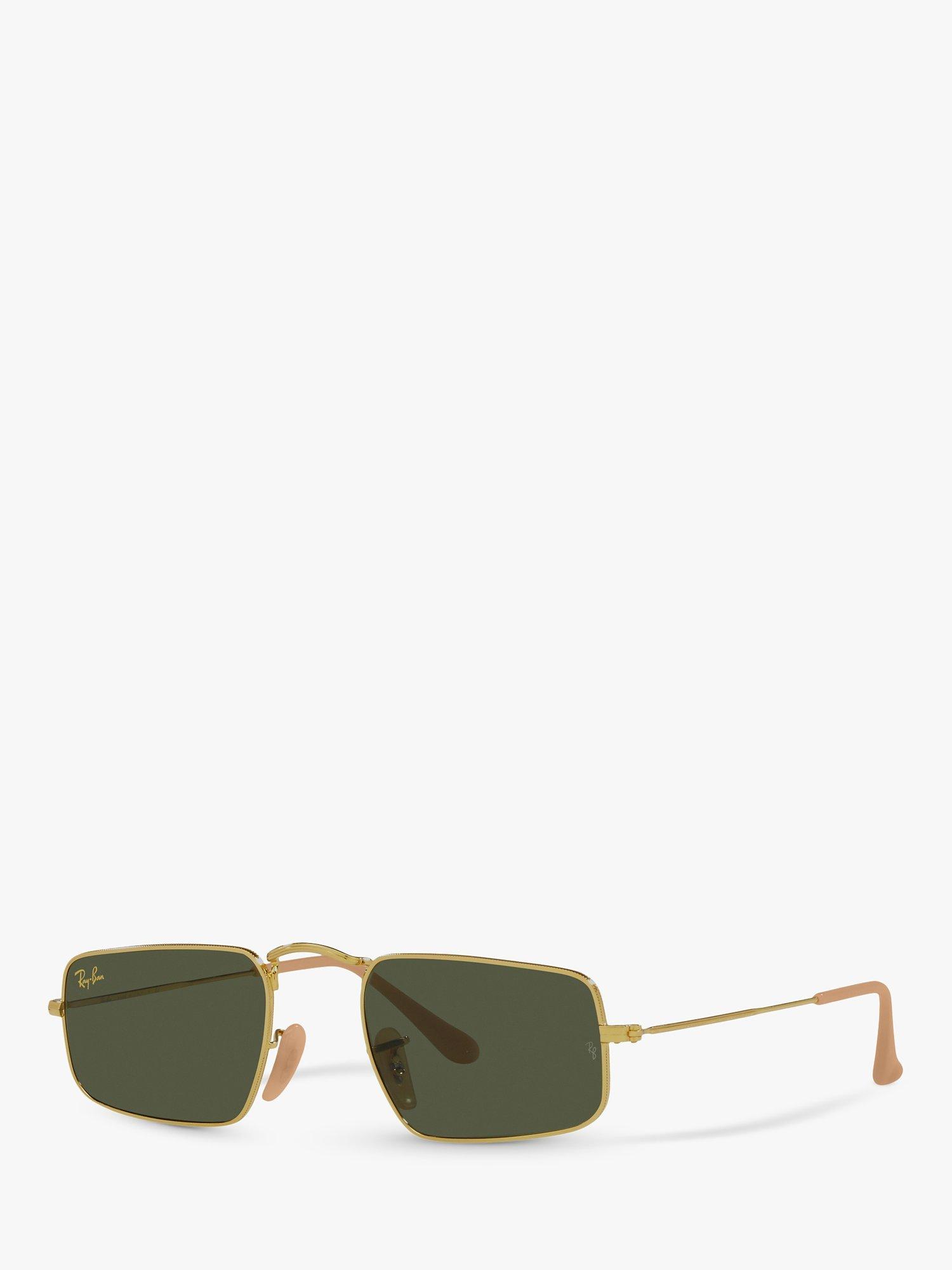 Ray Ban RB3957 Unisex Rectangular Sunglasses Green on Legend Gold