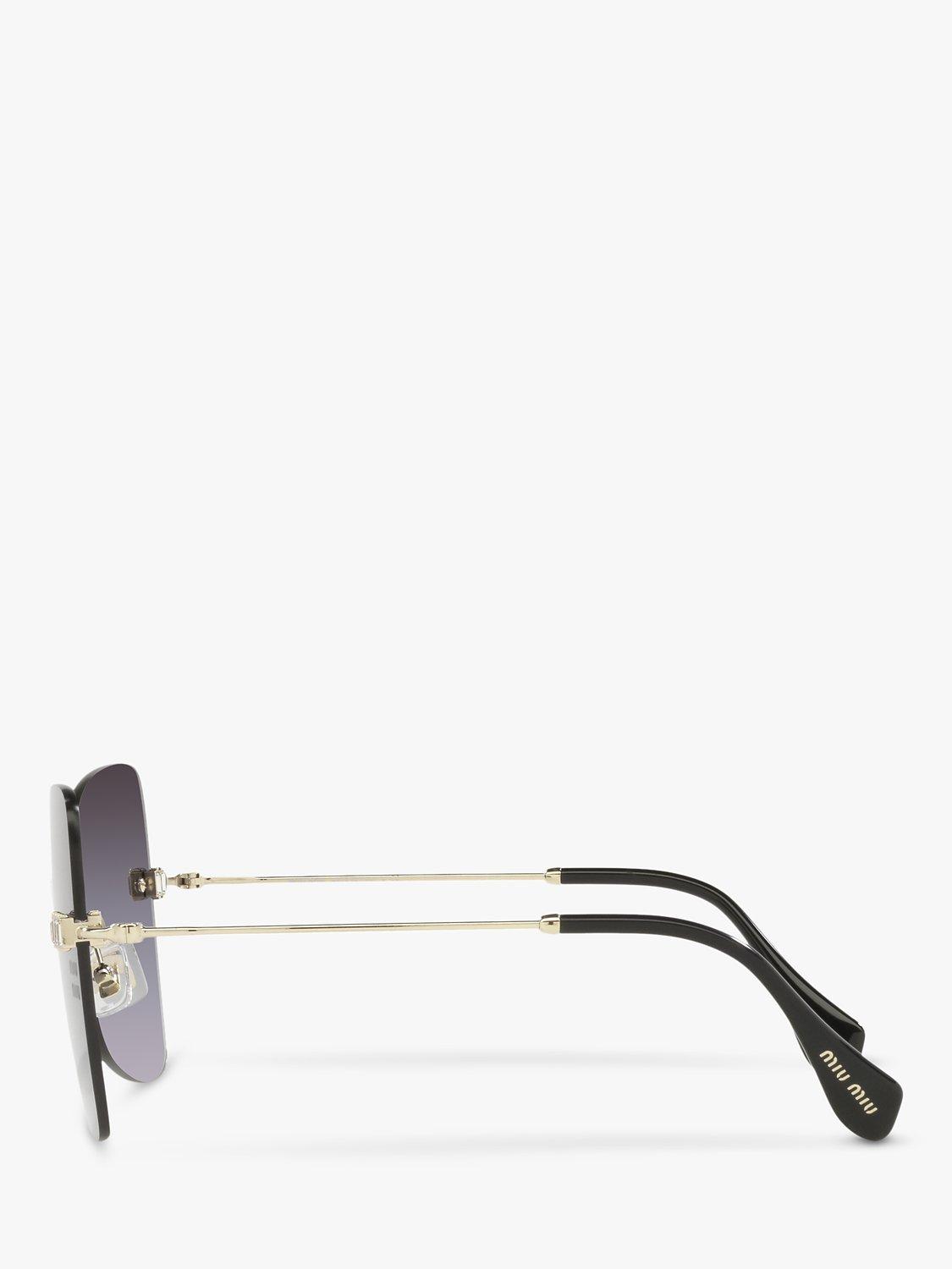 Product image 4 of 7, which shows Miu Miu MU 50WS Women's Irregular Sunglasses, Pale Gold/Black Gradient