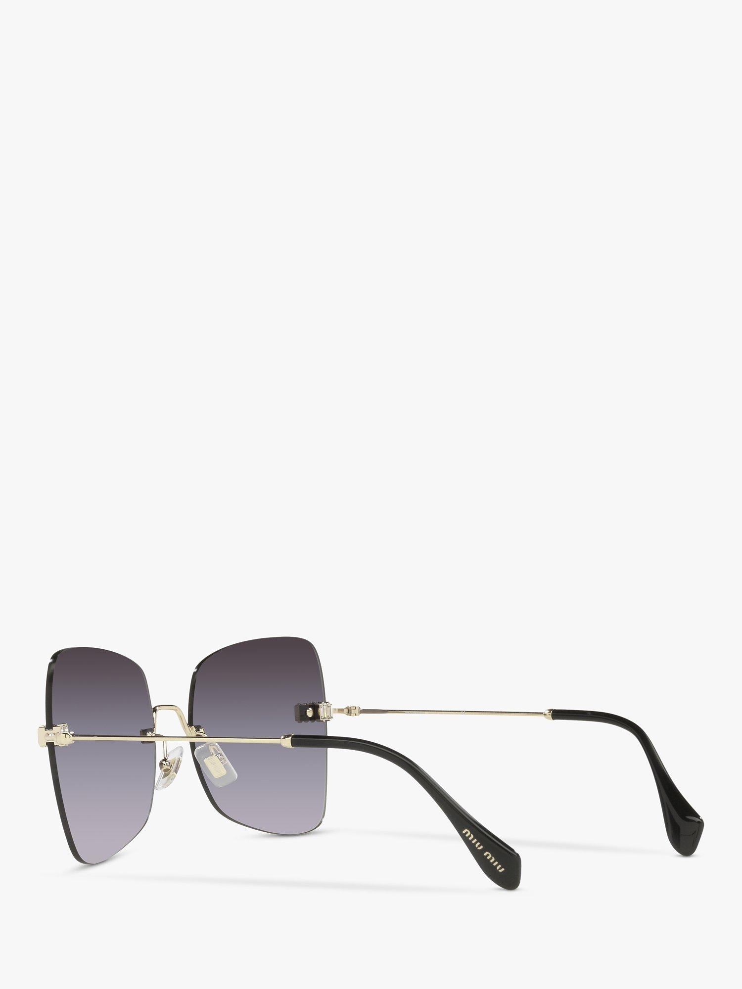 Product image 5 of 7, which shows Miu Miu MU 50WS Women's Irregular Sunglasses, Pale Gold/Black Gradient