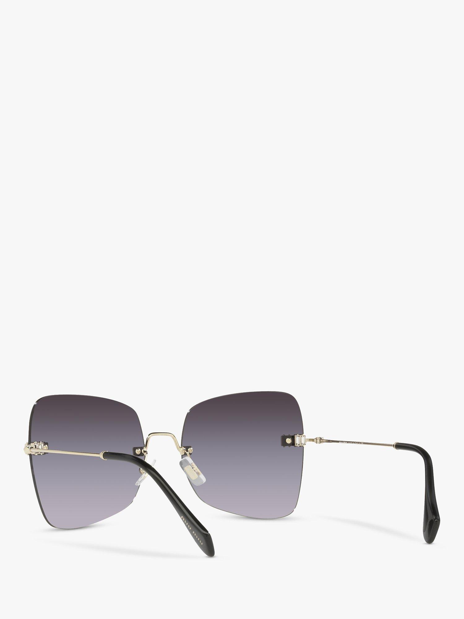 Product image 6 of 7, which shows Miu Miu MU 50WS Women's Irregular Sunglasses, Pale Gold/Black Gradient