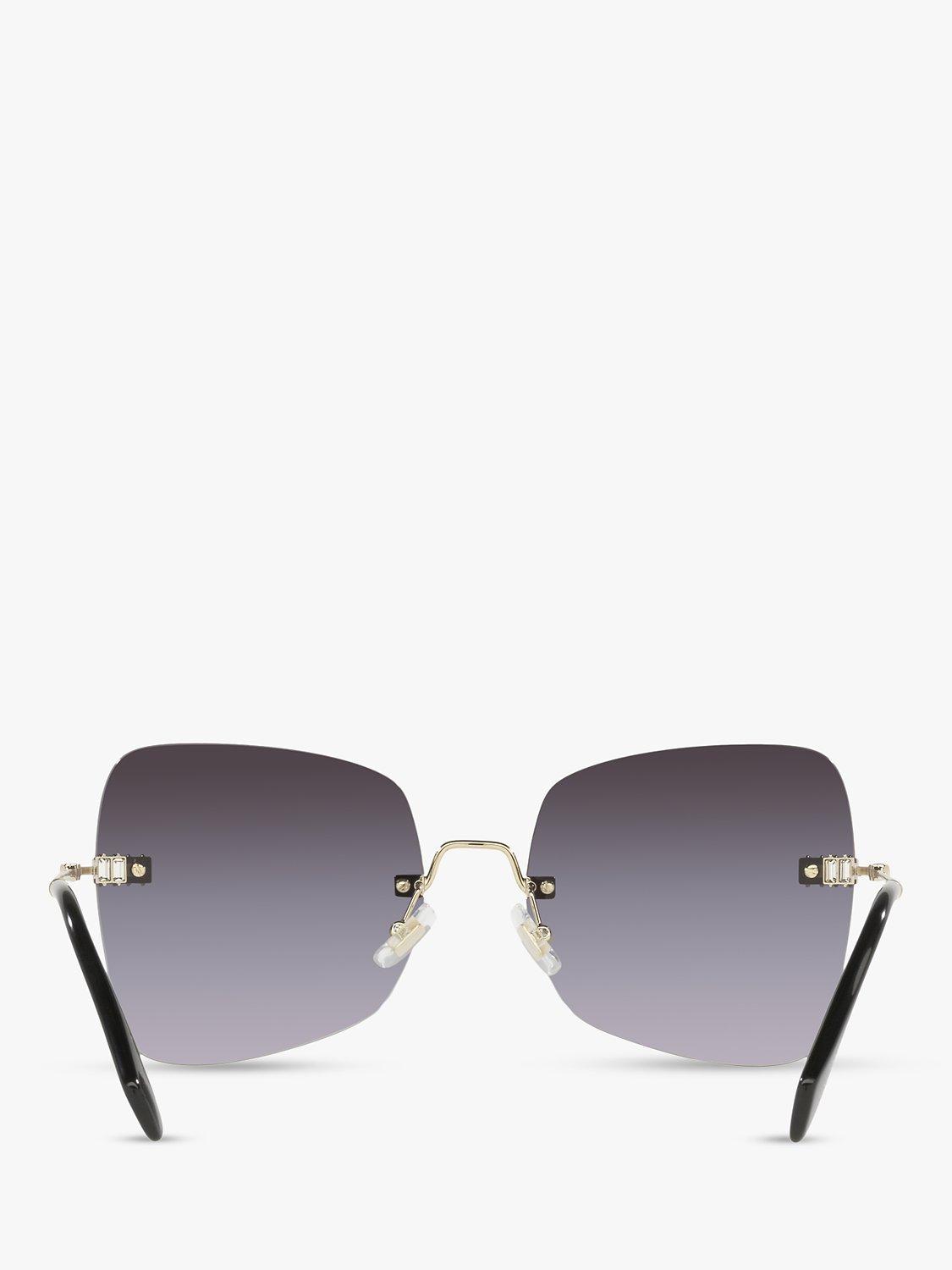 Product image 7 of 7, which shows Miu Miu MU 50WS Women's Irregular Sunglasses, Pale Gold/Black Gradient