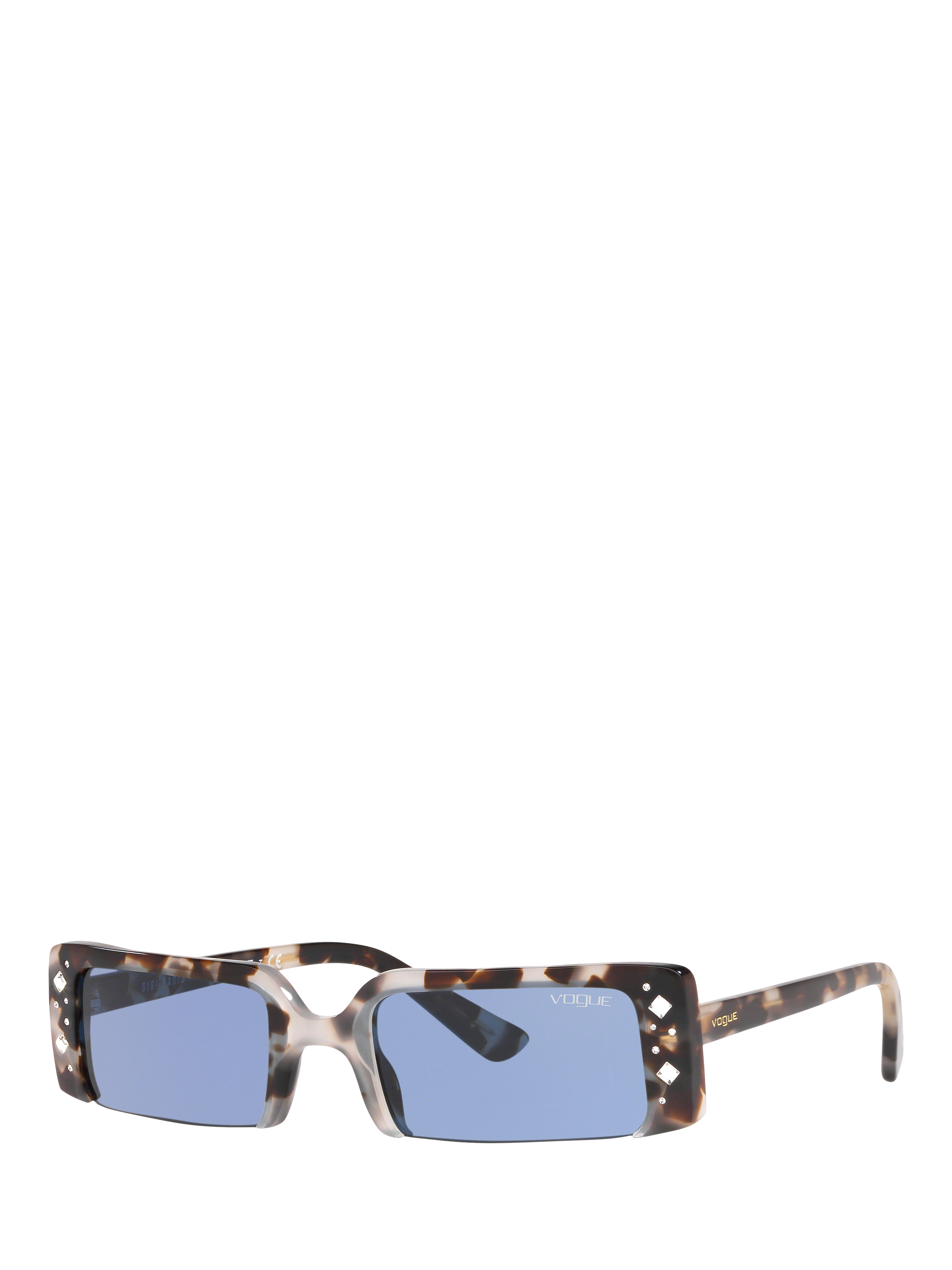 Vogue VO5280SB Women's Rectangular Sunglasses, Brown Grey Havana/Blue