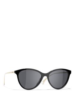 CHANEL CH5459 Women's Phantos Sunglasses, Black, Black