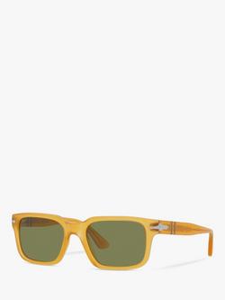Persol PO3272S Men's Rectangular Sunglasses, Honey/Green, Honey/Green