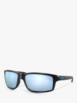 Oakley OO9449 Men's Gibston Polarised Square Sunglasses, Matte Black/Blue Prizm, Matte Black/Blue Prizm