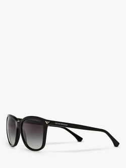 Emporio Armani EA4060 Women's Square Sunglasses, Black/Grey Gradient - view 2, Black/Grey Gradient
