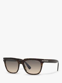 Prada PR 04YS Men's Pillow Rectangular Sunglasses, Tortoise/Grey Gradient, Tortoise/Grey Gradient