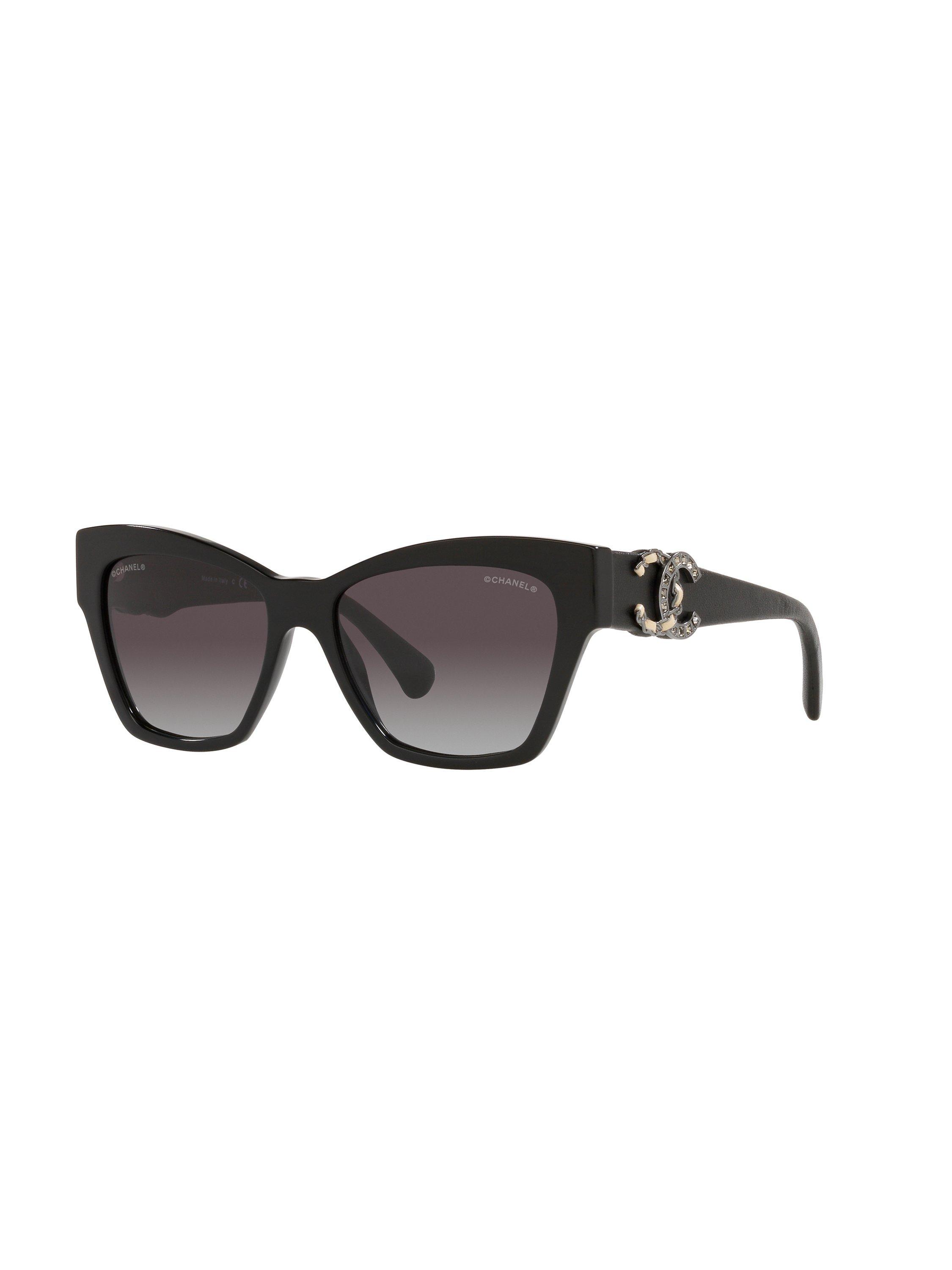 CHANEL CH5456QBC Women's Cat Eye Sunglasses, Black