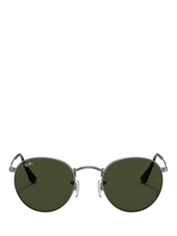 Ray-Ban RB3447 Men's Round Sunglasses, Matte Gunmetal/Green - view 2, Matte Gunmetal/Green