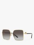 Dolce & Gabbana DG227902 Women's Square Sunglasses, Gold/Grey